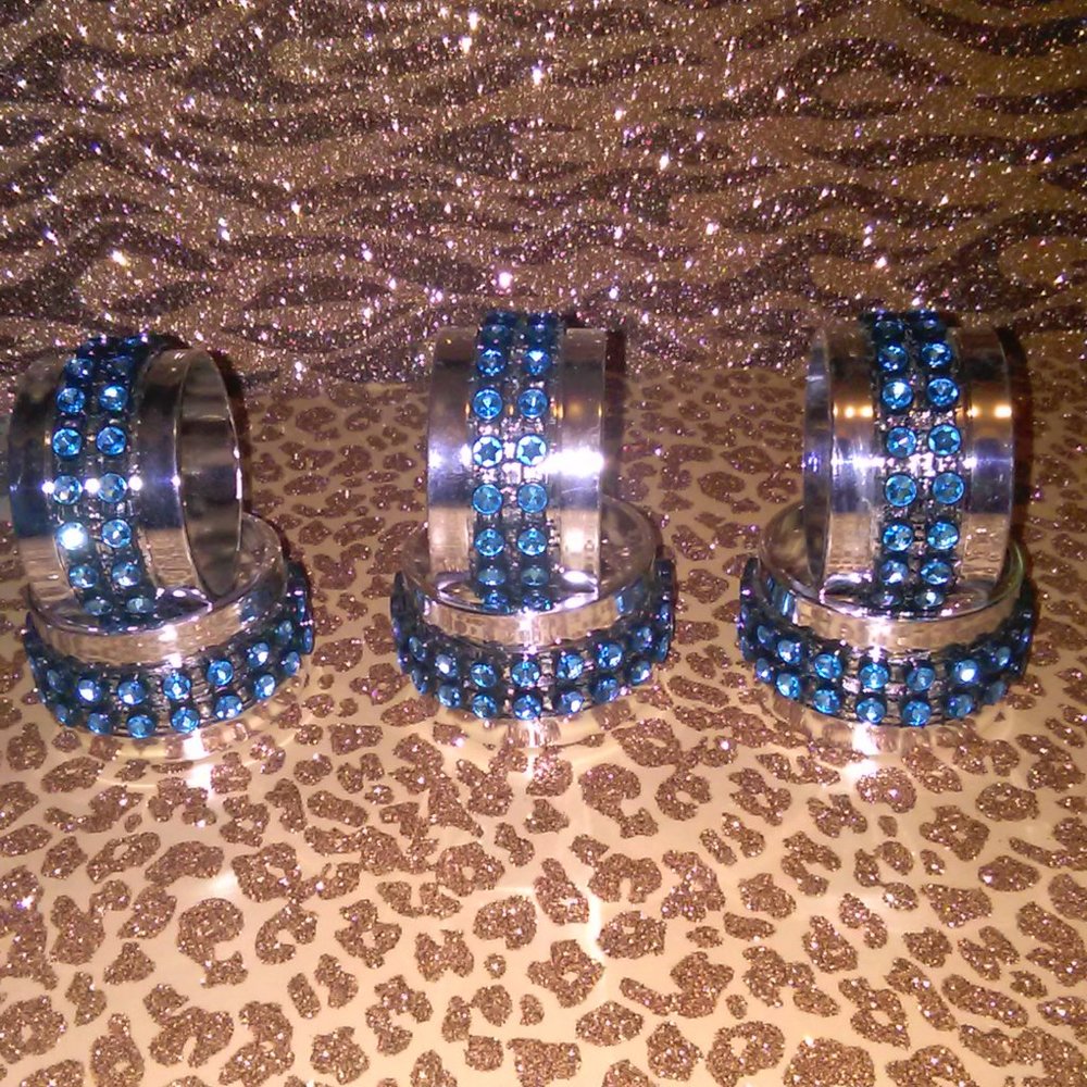 Turquoise/Silver NEW 6pc Napkin rings custom
